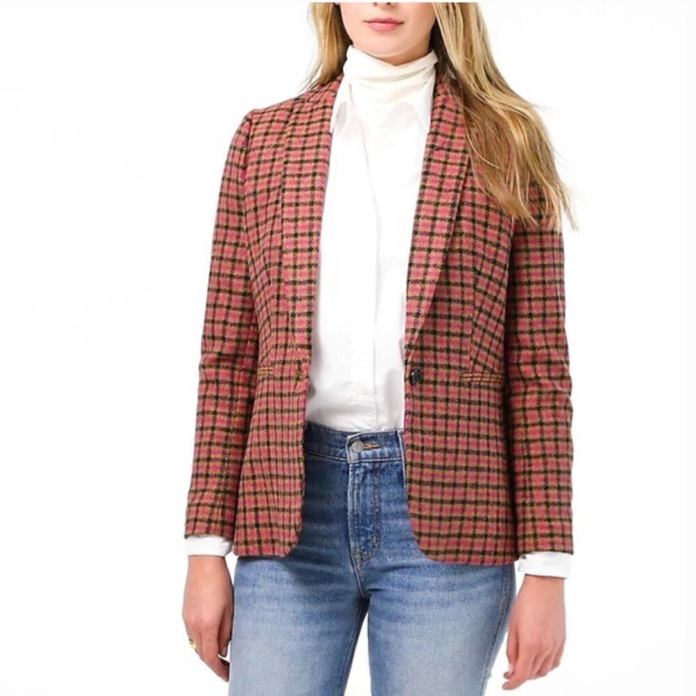 J.Crew Parke Blazer Pink Mustard‎ Multi  size 6